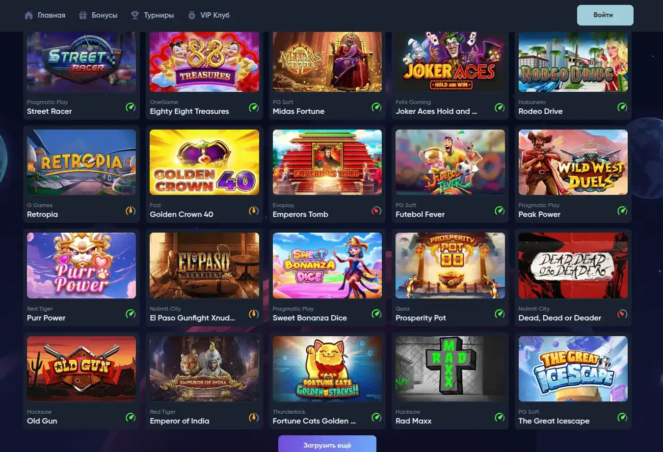 Графическая диаграмма пополнения и вывода средств в онлайн-казино